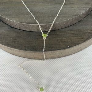 Natural Peridot gemstone drop necklace